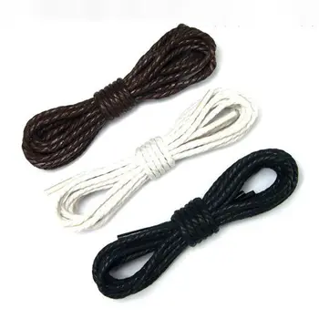 Три скрученных веревки для вощения круглых кожаных ботинок толщиной 0,35 см со шнурками Martin для делового альпинизма.