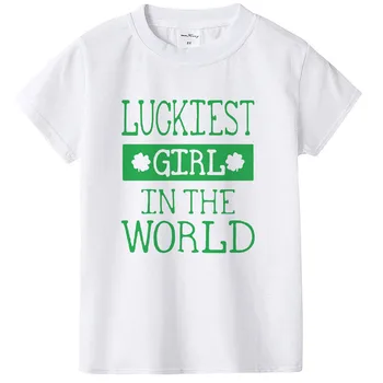 Первая одежда St Patricks, модная белая футболка для мальчиков и девочек, футболка для детской вечеринки с Днем Святого Патрика, самые счастливые дети