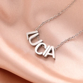 Ожерелье с пользовательским именем Cazador для женщин, Персонализированная цепочка с кулоном из нескольких букв, ювелирные изделия из нержавеющей стали, подарок на день рождения