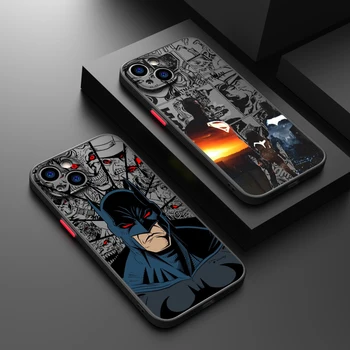 Милый Супергерой Бэтмен Для iPhone 14 13 12 11 Pro Max XS Max X XR 7 8 Plus 6S 5S Матовый Полупрозрачный Чехол Для Телефона