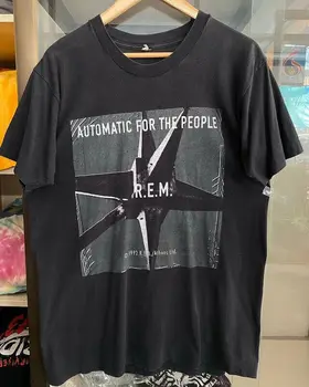 R.E.M. Графическая Перепечатка Черная Рубашка Унисекс Для Мужчин И женщин KV13337 с длинными рукавами