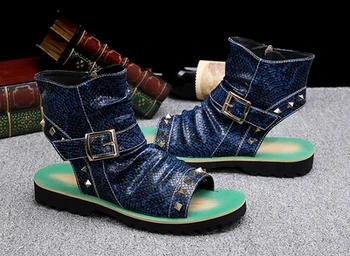 2018 летние кожаные сандалии и тапочки в новом стиле, римские пляжные босоножки с открытым носком, тренд Европы и США, ленивая мужская обувь