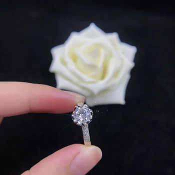 Бриллиантовое кольцо с бриллиантом круглой огранки 3 карата 9,0 мм, Обручальное Женское кольцо из платины 950 Ювелирных изделий R056