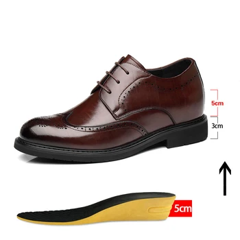 Мужская Женская обувь 6 см, мужская Кожаная деловая Оксфордская обувь высотой 8 см, мужская Дизайнерская обувь