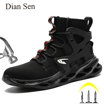 Diansen, Размер 48, Мужские Защитные Ботинки Wrok, Противоударный Стальной Носок, Неразрушаемая Обувь Для Строительной Промышленности, Дышащие Кроссовки