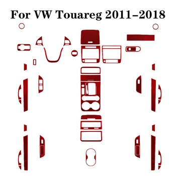 Для Volkswagen VW Touareg 2011-2018, красные наклейки из углеродного волокна, Различные Детали, Декоративные Аксессуары для интерьера автомобиля