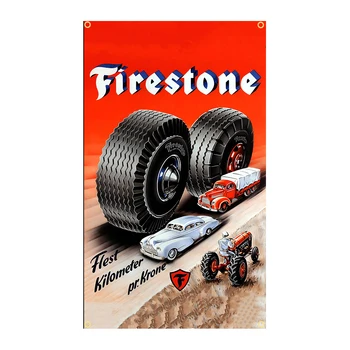 Шины Firestone 90x150 см Флаг Гоночного автомобиля Украшение баннера Гобеленом FLAGCORE
