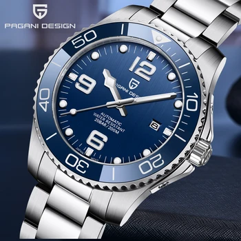 Pagani Design 2023 Модные роскошные мужские автоматические механические часы из нержавеющей стали с сапфировым стеклом, водонепроницаемые часы для мужчин reloj