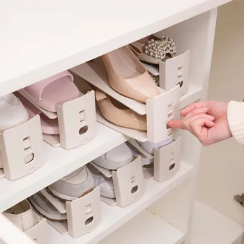 Компактное устройство для хранения обуви Двухслойный регулируемый шкаф для обуви Многослойная перегородка Стеллаж для хранения обуви