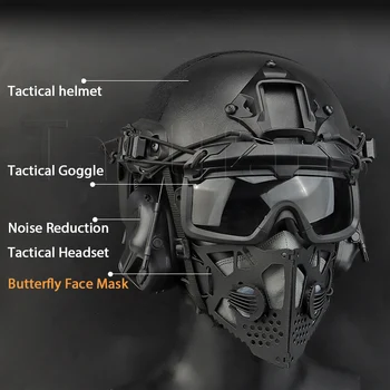 Тактическая маска-бабочка для косплея, Сменный фильтр-полумаска, Регулируемый ремешок, Пейнтбольная охота, Страйкбол, пейнтбол