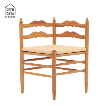 YY Обеденный стол из массива дерева средней древности со спинкой для мебели для дома