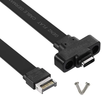 Удлинитель USB 3.1 от типа E до типа C на передней панели, внутренний кабель-адаптер Gen 2 (10 Гбит / С), с 2 винтами (50 см)