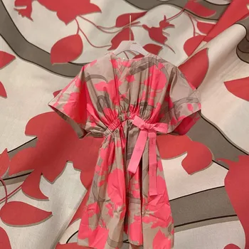 Высококачественные хлопчатобумажные материалы Весна Лето Брендовая ткань с цифровой печатью Для пошива женского платья Поплин Цветочная ткань Ткань