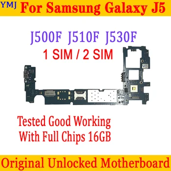 Для Samsung Galaxy J5 J510F J500F материнская плата с полным набором чипов Материнская плата с двумя SIM-картами и одной SIM-картой Оригинальная Разблокированная плата