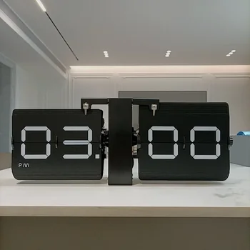 2023 Европейские Ретро Механические Автоматические откидные часы в гостиной, большие настенные часы, простые Настольные часы, цифровые настенные часы на сиденье.