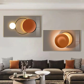 Современная абстрактная оранжевая геометрическая настенная живопись Промышленные плакаты и принты Модная картинка для украшения дома в гостиной