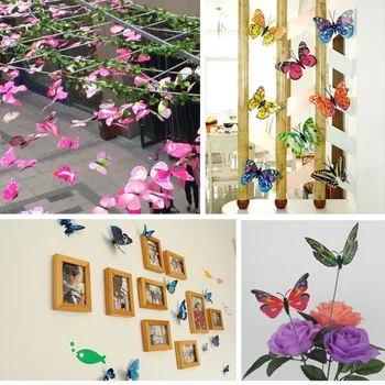 12шт 3d трехмерная имитация бабочки настенная паста гостиная детская комната креативная настенная паста декор комнаты