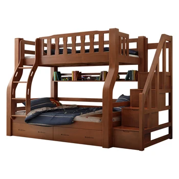 Самая низкая цена Детская мебель для спальни Двухъярусная кровать из массива дерева Детская Двухъярусная кровать для детей