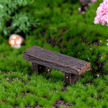 мультяшный деревянный табурет из смолы, микро-пейзаж, фигурка Сказочного сада, Кукольный домик
