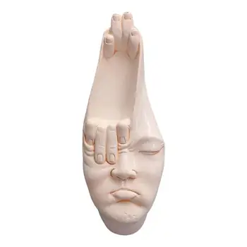 Абстрактная статуя руки и лица, 3D абстрактная художественная скульптура, статуя из смолы для спальни, гостиной, рабочего места, украшения дома