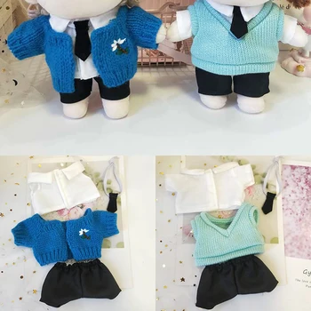 1 шт. Синяя или зеленая кукольная одежда для кукол-идолов 20 см, аксессуары, плюшевая кукольная одежда, свитер, мягкие игрушки, куклы