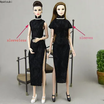 Высококачественная Черная кружевная модная кукольная одежда для платья Барби Китайская Традиционная одежда Ципао 1/6 Аксессуары для кукол Игрушки
