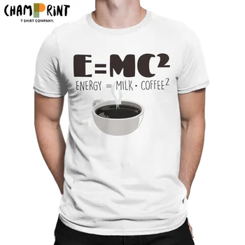 Удивительная энергия = Футболки с молоком и кофе, мужские футболки из 100% хлопка с круглым вырезом, футболка с коротким рукавом Science Theory, топы для вечеринок