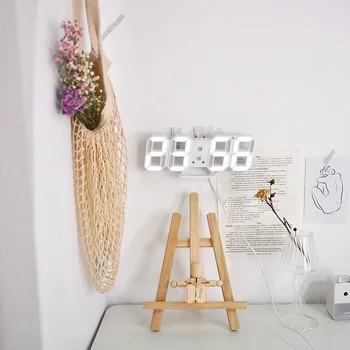 Умные 3D часы Домашний настольный Цифровой настольный Дата Температура Декор настенный светодиодный скандинавский большой будильник с часами времени