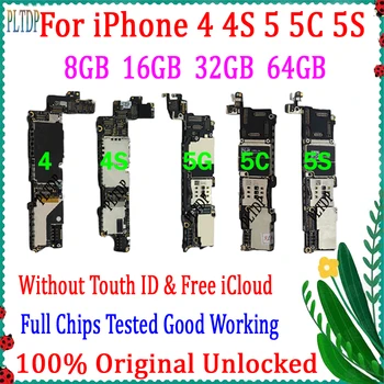 Без Touch ID Для iPhone 5 5C 5S 5SE 6 Plus 6S Plus 6SP Материнская Плата Оригинальная Разблокировка Материнской Платы Чистый Тест Логической Платы iCloud
