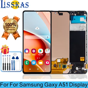 Оригинальный дисплей для Samsung A51 4G LCD A515 A515F, сенсорный экран, дигитайзер в сборе, замена