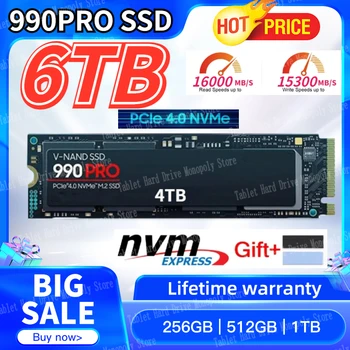 990 PRO NVME 4 ТБ 8 ТБ Портативный высокоскоростной SSD-Накопитель HDD 1 тб 2 тб ssd nvme m2 SATA Диск Внутренний Жесткий Диск для Портативного Компьютера PS5