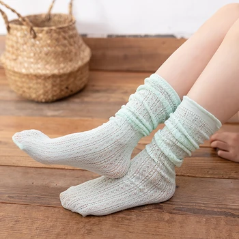 5-цветные спортивные сетчатые чулки, детские длинные носки, летние тонкие детские носки-трубки, весенние и осенние дышащие носки для взрослых