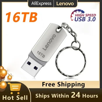 Lenovo Metal 3.0 USB Флэш-Накопитель 64 ТБ Флеш-накопитель 16 ТБ 8 ТБ 4 ТБ USB memoria 3.0 Флэш-диск Высокоскоростной Флешки С пользовательским логотипом Для ps4