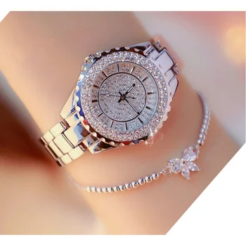 BS Новые часы на цепочке Женские часы с бриллиантами кварцевые часы Популярная мода