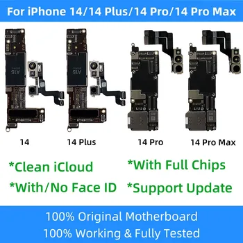 Оригинал для iPhone 14 Pro Max, логическая плата для iphone 14 Plus, материнская плата без / С разблокированным идентификатором лица, материнская плата Чистая iCloud
