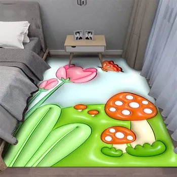 3D-ковер для гостиной, розовый коврик для детской спальни, Милый мультяшный милый декор комнаты, коврик для гостиной, Пушистые плюшевые ковры