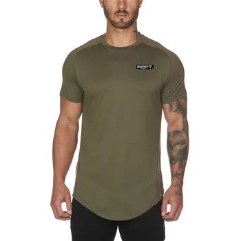 Мужская компрессионная одежда FITNESS SHARK с короткими рукавами, весенне-летняя дышащая футболка для профессиональных тренировок и бега