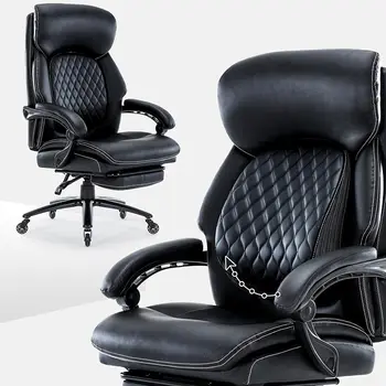 Офисное кресло с откидной спинкой и поддержкой поясницы - большое и высокое офисное кресло, эксклюзивное офисное кресло с регулируемой поддержкой спинки