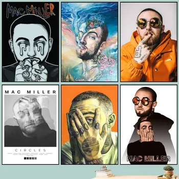 Плакат популярного рэпера M-Mac M-Miller, сделай САМ, винтажный постер фильма, настенная художественная роспись, учебные наклейки, большая настенная роспись