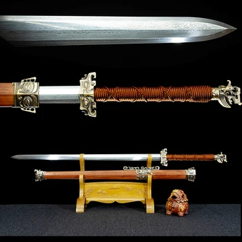 114 см Средневековый настоящий меч из дамасской стали Домен Древний меч Цивилизация бронза подготовка к битве меч оружие катана
