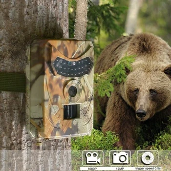 Наружная охотничья камера 12-Мегапиксельный Детектор диких животных Trail Camera HD Водонепроницаемый мониторинг Инфракрасного теплового зондирования Ночного видения