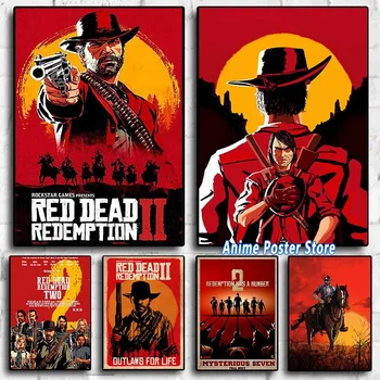 Популярная игра Red Dead R-Redemption 2 Картина на холсте современное искусство Печать плаката Настенная декоративная картина Декор гостиной Куадрос