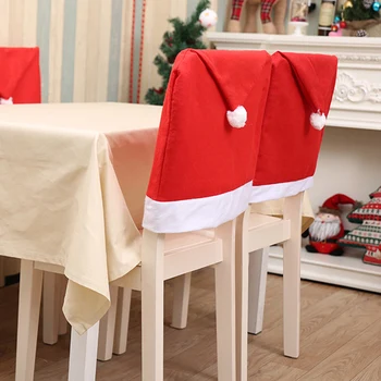 Рождественский чехол для стула, Красный нетканый чехол для стула, Украшение Рождественского стола, Обеденный чехол для стула, принадлежности для рождественской вечеринки