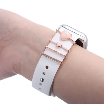 Ремешок для часов Металлические Подвески Декоративное Кольцо с бриллиантом Смарт-часы Силиконовый ремешок Аксессуары для браслета Samsung Huawei Watch