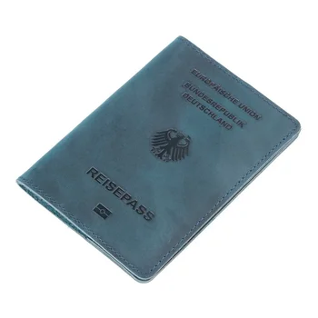 Сумка для визиток Moterm из воловьей кожи для Германии, обложка для паспорта ручной работы, ретро-дизайн для немецкого держателя карты, деловой чехол для паспорта, сумка