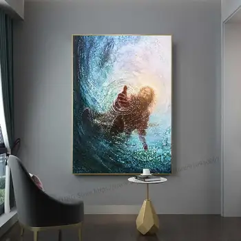 Иисус Христос Печать на холсте Плакат Библейский Стих Религия Иисус Настенное художественное украшение Картина Изображение Бога для домашнего декора гостиной
