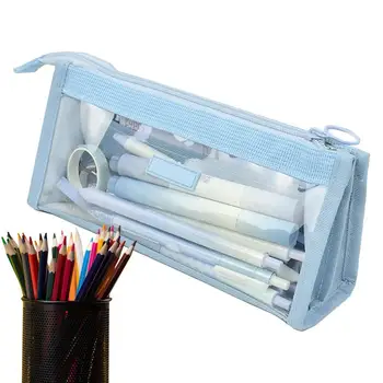 Пенал Прочный Пенал для ручек, Канцелярские принадлежности, сумка для ручек, Пенал для карандашей большой емкости, Школьные принадлежности, прозрачный чехол для карандашей