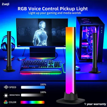 RGB звукосниматель, Атмосферное освещение, ночник, компьютерный стол для киберспорта, цветовой ритм, музыкальный ритм с голосовым управлением, подсветка