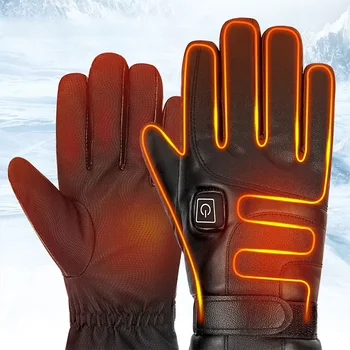Мотоциклетные перчатки с подогревом Аккумуляторная батарея 3,7 В 2500 мАч 3 уровня регулировки Зимние теплые перчатки с электрическим подогревом Прямая поставка
