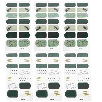 6 Листов красочных наклеек для дизайна ногтей, переводных картинок, женских украшений, флуоресцентных нашивок